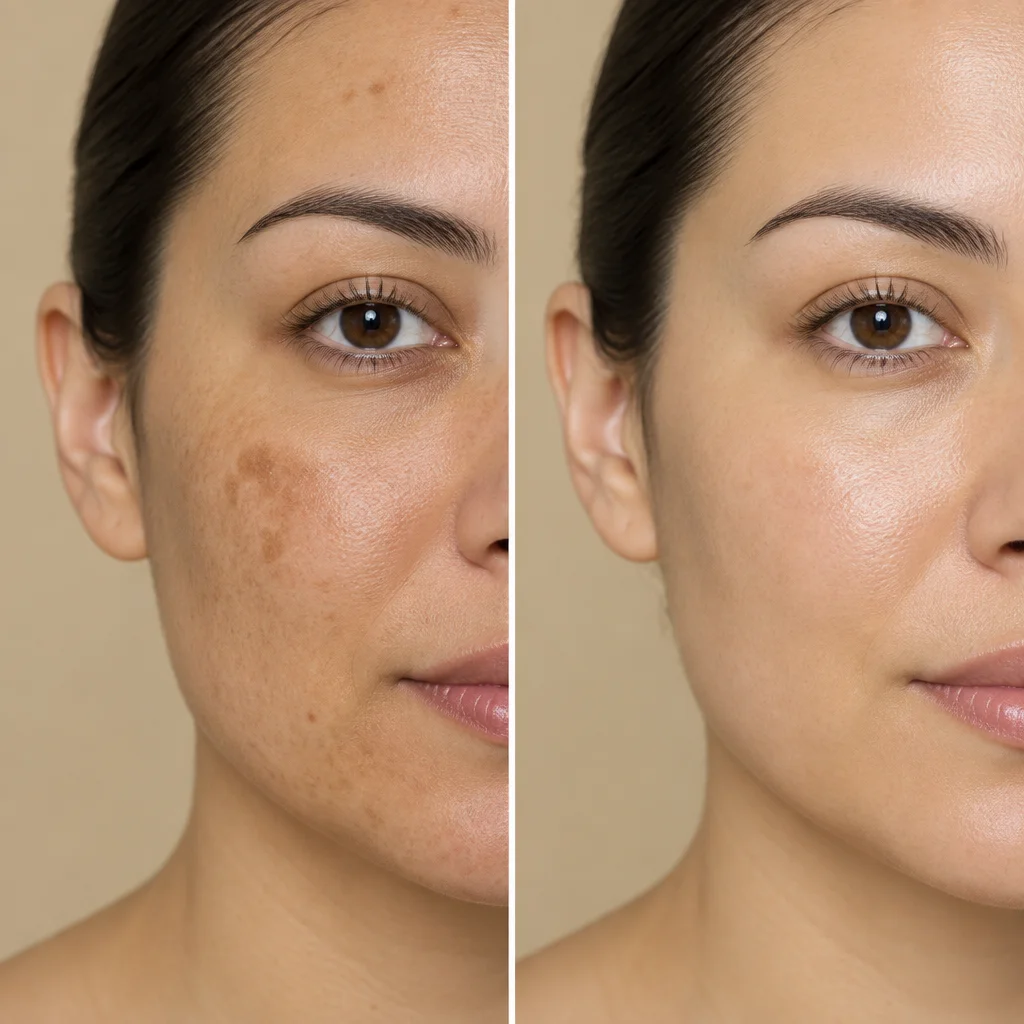 Radiant cheek with golden light and even glowing skin